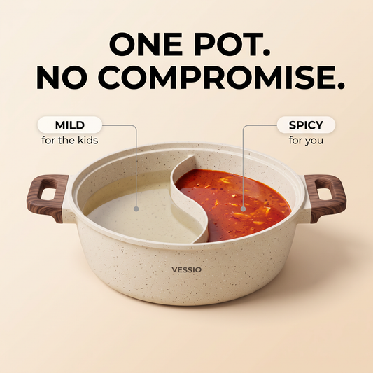 24 cm non-stick pan with compartments