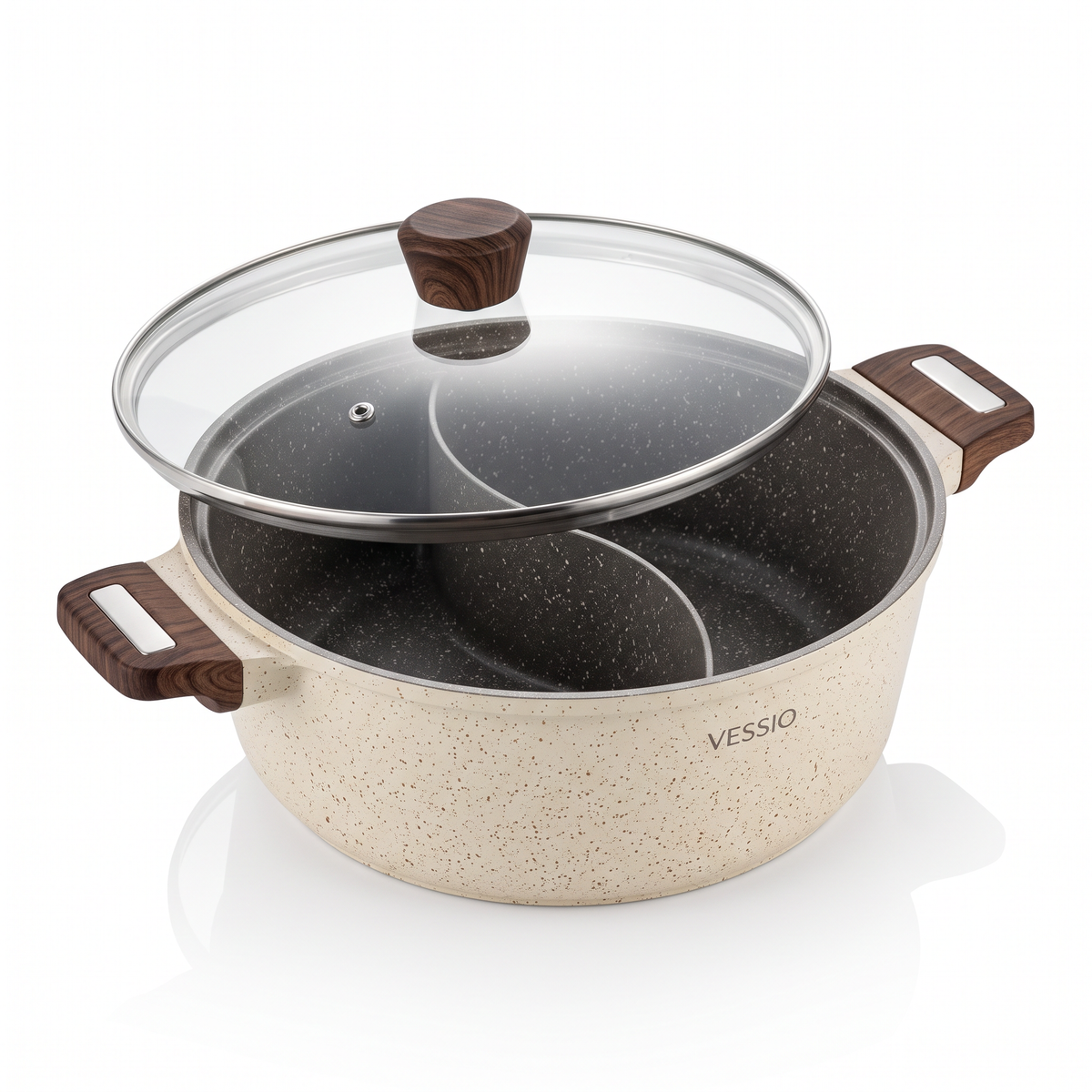 24 cm non-stick pan with compartments