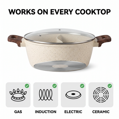 24 cm non-stick pan with compartments