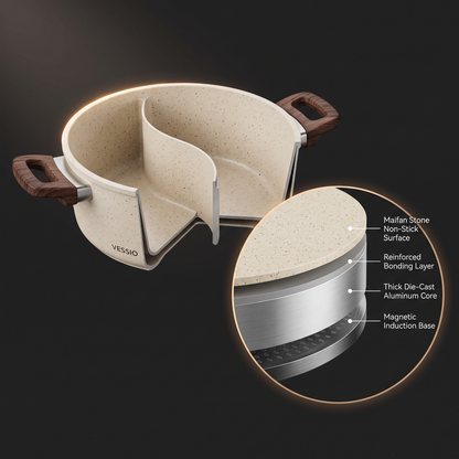 24 cm non-stick pan with compartments